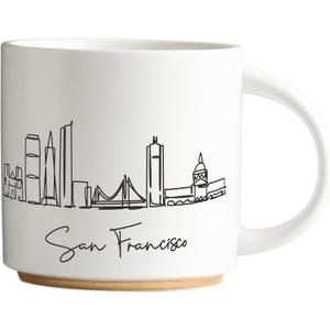 COLLECTIVE HOME - Skyline Ceramic Mug, Coffee Cup, Landscape Cups, 15 oz Tea Mugs, Elegant Personalized Mug with Gift Box, Luxurious Cups for Office and Home (San Francisco)