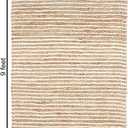 FRELISH DECOR Area Rug 6x9 feet - Premium Wool and Jute Blend Handwoven Rugs - Natural Fiber Chunky Stripe Design for Living Room, Bedroom, Hallways, Dining Area(6' x 9' - Natural Ivory)