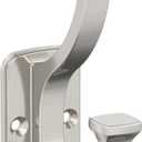 Amerock H37007G10 | Alder Double Prong Decorative Wall Hook | Satin Nickel Hook for Coats, Hats, Backpacks, Bags | Hooks for Bathroom, Bedroom, Closet, Entryway, Laundry Room, Office