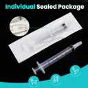 60 PCS 3ml Syringes with Cap for Liquid, Oral Syringe without Needle for Medicine Dropper, Colostrum Collect, Feeding Pets, Liquid Measuring, Individually Sealed, Luer Slip