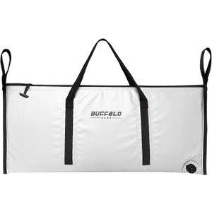 Buffalo Gear Insulated Fish Cooler Bag 40x18in 48x18in Leakproof Kill Bag Portable Waterproof Keep Ice Cold More Than 24 Hours (White-40in)