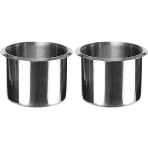 2Pcs Drop-in Cup Holder Insert Stainless Steel Drink Holder 3.1" Silver Poker Table Cupholder Insert for Car Boat Couch Cinema Cup Drink Holder