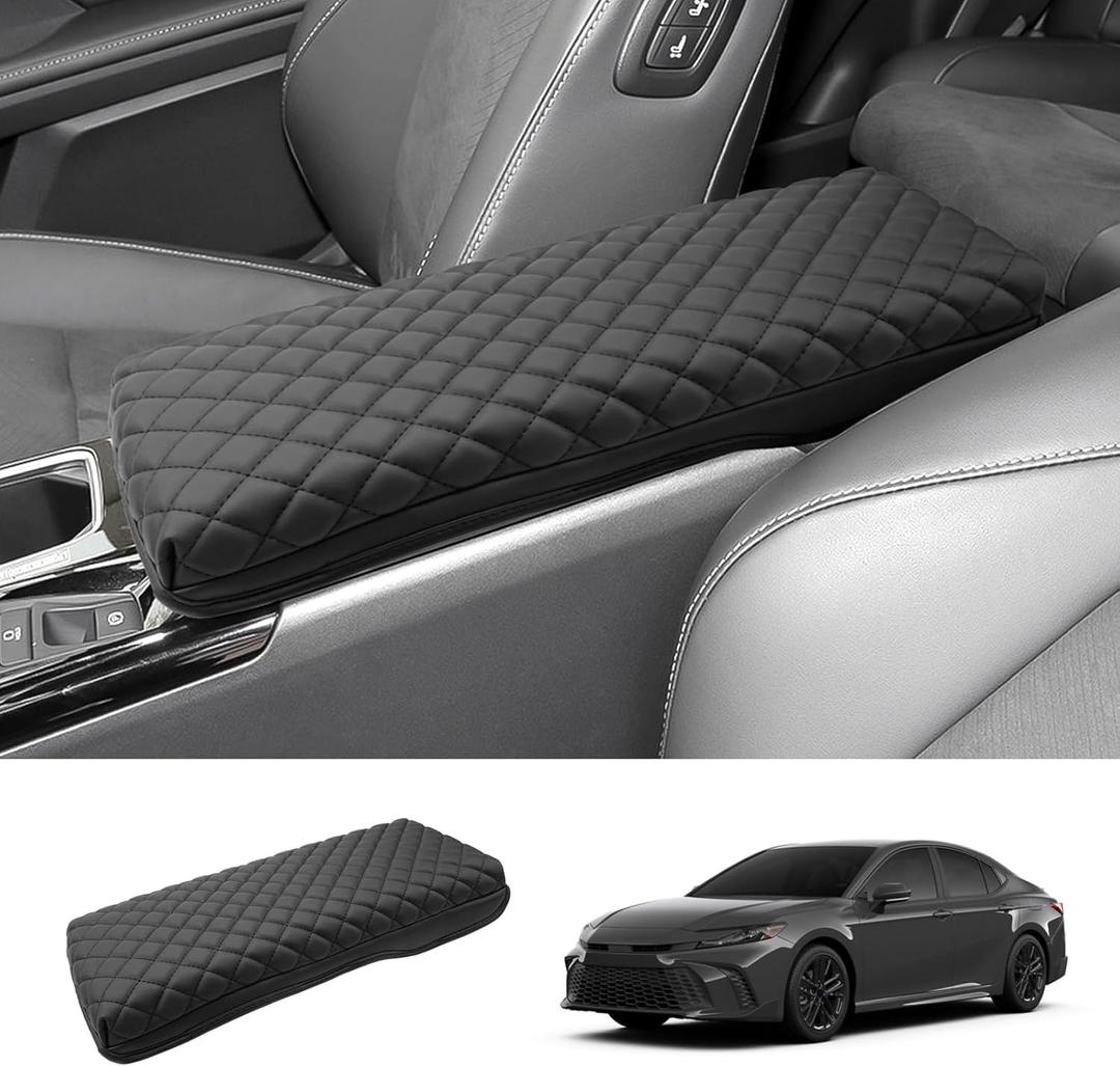 Coleya 2025 Camry Center Console Cover for Toyota Camry (LE/SE/XLE/XSE), Waterproof&Comfy Leather Cushion 2025 Camry Console Armrest Cover 2025 Camry Accessories (Padded)