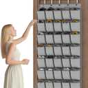 homyfort 35 Pockets Over the Door Shoe Organizer, Hanging Door Shoe Rack for Closet, Large Shoe Storage Holder Zapateras Organizer for Shoes (Black)