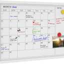 Comix Magnetic Monthly Calendar Whiteboard, 24 x 18 Inches White Wooden