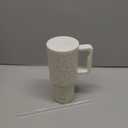 Simple Modern 30 oz Trek Tumbler with Handle and Straw Lid | Cup Holder Friendly Insulated Stainless Steel Travel Mug | Cream Leopard