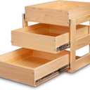 Mulush Pull Out Drawers For Cabinets, 20''W21''D19''H Soft Close Slide Out Wood Shelves Storage Organizer for Kitchen, 3-Tier, Finished, Heavy-Duty, Bottom Assembly