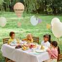 Rattan Hot Air Balloon Decor: 2pcs Wicker Basket Decoration for Baby Shower, Baby Nursery Bedroom Hanging Decoration, DIY Craft, Small Vintage Basket Home Garden Decor, 30 X 26cm