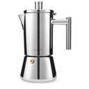 Easyworkz Diego Stovetop Espresso Maker Stainless Steel Italian Coffee Machine Maker 6Cup 10 oz Moka Pot Induction Espresso Pot