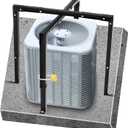 Air Conditioner Security Cage Adjustable Height 29-46'' and Width 31-45'' Steel Air Conditioner Cage Fence for Round or Square Shape with Lock Key Install Instruction and Concrete Anchors