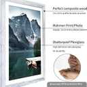 iRahmen 16x20 Picture Frame Set of 2 with Plexiglass, Distressed White Wood Poster Frame Display Pictures 11x14 with Mat or 16 x 20 Without Mat for Photo Wall Mounting