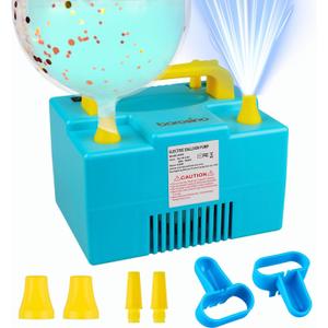 Balloon Pump Air Cooler 1000w 110v Powerful Electric Balloon Pump,Can Be Inflated for A Long Time Without Worrying About Heat,Suitable for Rapid Inflation of All Double-Layer Balloons (Blue)