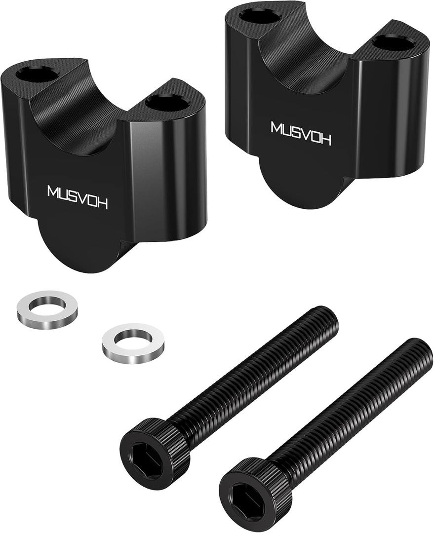 7/8" 22mm Motorcycle Handlebar Risers with 30mm Height, Universal Motorcycle/Dirt Bike/ATV Accessories, Black