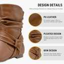 Vepose Women's Slouch Ankle Flat Boots Fashion Short Low Heel Zipper 939A Booties (6)