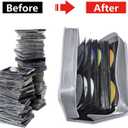 Siveit DVD/CD Case Organizer - 160 Capacity Holder, Portable Wallet Binder for Home & Travel (Black, Silver)