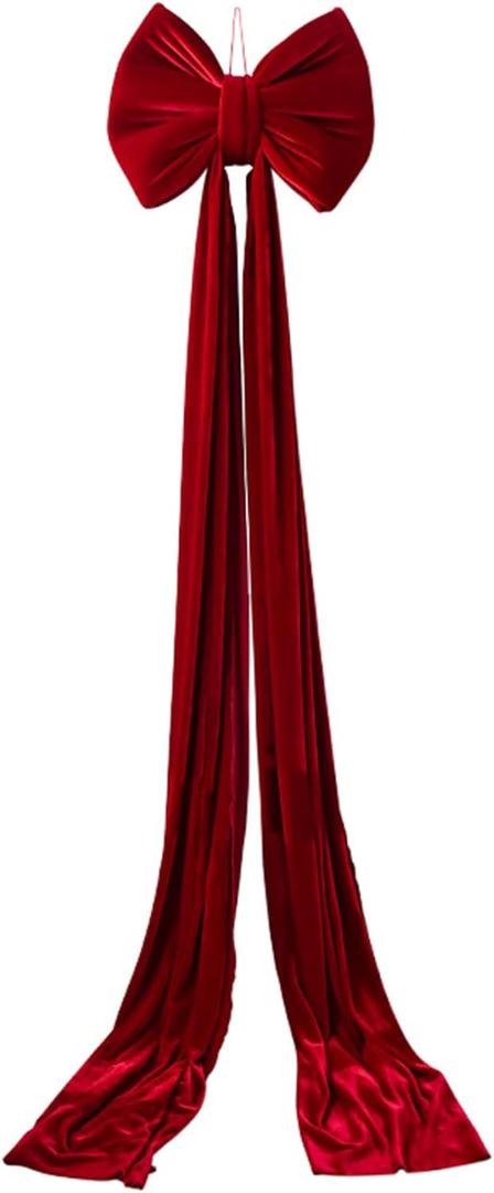 Velvet Bows for Christmas Tree, Christmas Tree Topper Bow, 87 Inch Extra Large Red Velvet Bows for Home Toppers Wreath Wall Room Party Holiday Decor Supplies