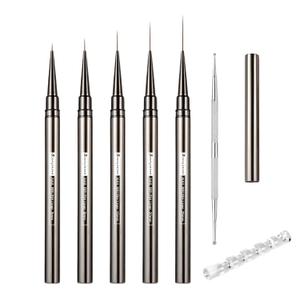 Nail Liner Brush, Fine Line Nail art Brushes 5/9/15/20/25mm Thin Line Nail Brushes Detail Drawing, Liner Brush for Nails Gel (Camouflage)