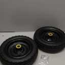 10 Inch Solid Rubber Tires(2-Pack), 4.10/3.50-4 Tire and Wheel Flat Free, with 5/8" Bearings, 2.17"Offset Hub for GOR Garden Cart, Wheelbarrow, Trolleys, Hand Trucks & Yard Trailers