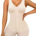 SHAPERX Women's Fajas Colombianas Tummy Control Shapewear Postpartum Full Body Shaper Butt Lifter Bodysuit (3X-Large, Beige)