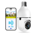 WESECUU Light Bulb Security Camera -5G& 2.4GHz WiFi 2K Security Cameras Wireless Outdoor Motion Detection and Alarm,Two-Way Talk,Color Night Vision,Human Detection, Bulb Camera Compatible with Alexa