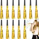 12 Pcs Glitter Noise Makers Metallic Fringed Party Blower for Adults Birthday Graduation New Years Party Favors Supplies (Gold)
