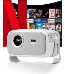 【Auto Keystone & Electric Focus】 Projector 4K Supported,Outetrails Full HD Portable Outdoor Video Projector with Built-in Speaker，Compatible with Smartphone,HDMI,USB for Home Use