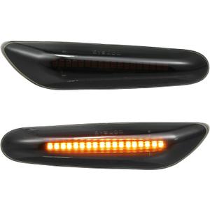 X AUTOHAUX Full LED Side Turn Signals for BMW 1 3 5 Series E36 E46 E60 E87 E90 E92 X1 X3 63133418447 63133418448 Fender Side Marker Amber Light Assemblies Front Flowing LED Lamps Lights 2pcs