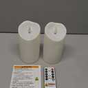 Homemory 6"x3" Outdoor Waterproof Flameless Candles, LED Candles, Battery Operated Candles with Remote and Timers, Electric Fake Plastic Pillar Candles, Ivory White, Set of 2