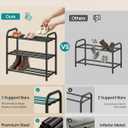 SONGMICS Expandable Shoe Rack, Adjustable Shoe Organizer Storage Shelf, Sturdy and Heavy-Duty, for Closet, Entryway, Living Room, 2-Tier, Ink Black ULMR026BD01
