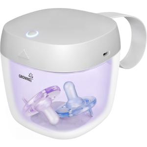 GROWNSY Pacifier Sanitizer Portable, UV Light Sanitizer on The Go, USB Charging Sanitizer Case, Mini Pacifier Sanitizer 99.99% Cleaned in 59 Seconds (White) GROWNSY Pacifier Sanitizer Portable, UV Light Sanitizer on The Go, USB Charging Sanitizer Case, Mini Pacifier Sanitizer 99.99% Cleaned in 59 Seconds (White)