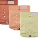 Amazon Basics Washable Dog Diapers, Highly Absorbent, Female, XL Size, 3 Pack, 25.3“ x 27.4” x 0.25“, Colors- Cinnamon, Peach, Pale Olive