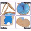 2 x Easter Bunny Basket for Kids, Linen Egg Hunt Bag Soft Fabric, Cute Rabbit Tote Bags Easter Tote Bags for Candy Gifts Storage (Blue)