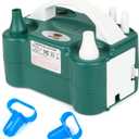 Electric Balloon Pump, Portable Electric Balloon Blower Machine Balloon Air Pump Dual Nozzle 110V 600W Balloon Inflator for Party Decorations (Dark Green)