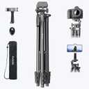 71" Camera Tripod Aluminum Tall Tripod Stand Compatible with Canon Nikon with Wireless Remote Phone Holder and Bag Max Load 6.6 LB
