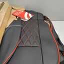 EKR Highlander Seat Covers for Toyota Highlander 2014 2015 2016 2017 2018 2019,2nd Row Captain Chairs,Automotive Seat Cover,Waterproof Leather Car Seat Cover Full Set-Faux Leather(Black with Red Trim)