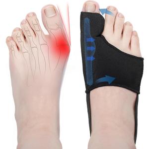 4 x 2 Pcs Bunion Corrector for Women & Men Big Toe Straightener-Bunions Correction Splint-Bunion Pads for Bunion Relief-Hallux Valgus Pain Relief,Comfortable Breathable for Day/Night Support (Light Black)