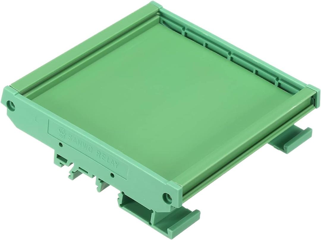 MECCANIXITY PCB DIN Rail Mount Carrier, Circuit Board Mounting Holder 90x100mm Green