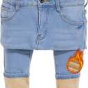 Women's Fleece Lined Jeans Thicken High Waisted Skinny Stretch Jeans for Women Winter Warm Flannel Lined Butt Lift Jeans (10, Blue)