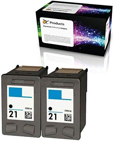 Refilled Ink Cartridge Replacement for HP 21 for PSC 1410 Deskjet F4180 F2280 D2360 D1560 D2460 F380 Officejet 4315 Printers (2 Black)