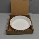 Fun Elements Shallow Dog Bowls, 8" Ceramic Dog Food Plate for Small and Medium Breeds, Non-Slip, Flat and Wide, Dishwasher Safe, Suitable for Puppies and Kittens (White)