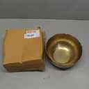 Red Co. Decorative 8.25 Inch Round Hammered Aluminum Centerpiece Bowl with Torn Rim, Gold