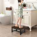 YINMIT Wooden Step Stool for Adults, Heavy Duty Step Stool for High Bed with Non-Slip Feet, Using for Bedroom, Living Room, Bathroom and Kitchen, Hold Up to 500 LBS
