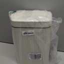 rejomiik Small Bathroom Trash Can with Lid Slim Soft Close Garbage Can Step Wastebasket Container Trash Bin for Office Bedroom Kitchen Living Room (1.9 Gallon Cream)