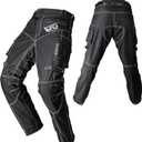 RFG Motorcycle Pants  Waterproof Cordura Fabric - Riding Pants with Armor Zippers & Double Stitching (36W x 34L, Black)