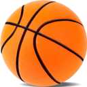 Silent Basketball-Size 7 (29.5") Upgrade Dribble Dream Silent Basketball, Grooved Airless Foam Technology for Soundless for Foam Indoor Training Ball for Various Indoor Activities (Orange)