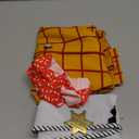 Mens Western Cowboy Sheriff Costume Button Down Adults Fancy Striped Shirt Kit (Yellow, S)