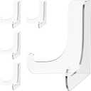 Dooiclear 6 Pack Acrylic Display Stand, Plate Stand for Display, Clear Easel Stand, Display Holder for Card, Frame, Picture, Magazine, Book, CD, Phone