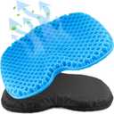 Anti-Slip Kayak Seat Cushion, Waterproof Thicken Gel Kayak Seat Pad with Non-Slip Cover, Canoe Seat Cushion Kayak Accessories Kayak Canoe Boat Equipment (Blue)