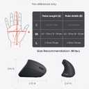 Anker 2.4G Wireless Vertical Ergonomic Optical Mouse for Work, Multi-Device Connectivity, 800/1200 /1600 DPI, 5 Buttons for Laptop, Desktop, PC, MacBook - Black
