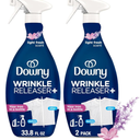 Downy Wrinkle Releaser Spray, All In One Wrinkle Release Spray, Odor Eliminator, Static Remover, Fabric Refresher & Ironing Aid for Clothes, 33.8 Fl Oz (Pack of 2), Unstopables Fresh Scent
